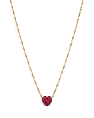 Nadri Modern Love Large Heart Necklace, 16-18 In Red/gold