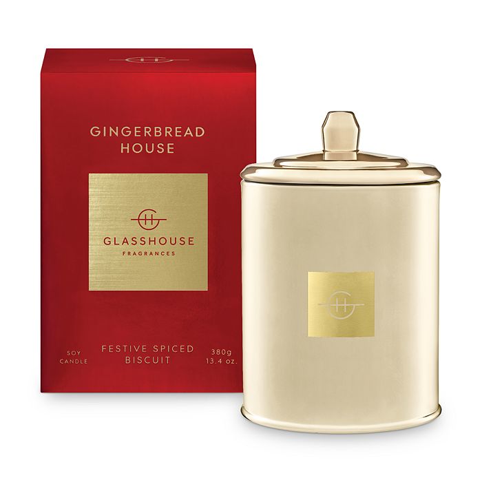 Glasshouse Fragrances Gingerbread House Candle, 13.4 oz. Bloomingdale's