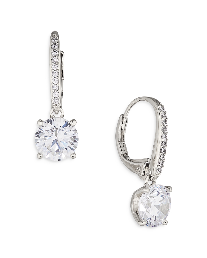 Nadri Modern Love Round Drop Earrings In Silver