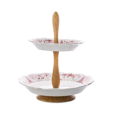 Juliska Country Estate Winter Frolic Ruby Two-Tier Server