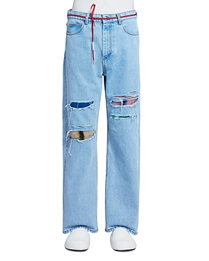 MARNI MOHAIR PATCH DENIM TROUSERS