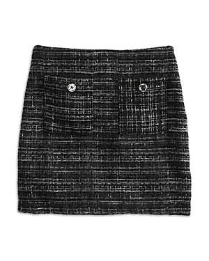Aqua Girls' Tweed Mini Skirt, Big Kid - 100% Exclusive In Black/white