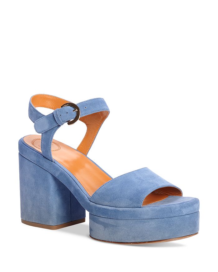 Chloé Women's Odina Blue High Heel Platform Sandals | Bloomingdale's