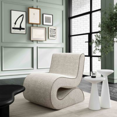 Senna Speckled Boucle Accent Chair in Grey