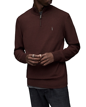 Allsaints Kilburn Quarter Zip Sweater In Beaujolais Red