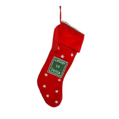 Sudha Pennathur - Beaded Letter to Santa Stocking