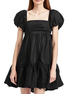 En Saison Cotton Puff Sleeve Mini Dress | Bloomingdale's Women