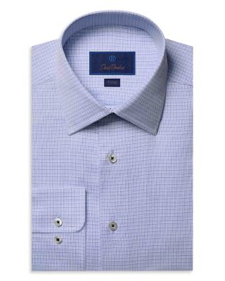 David Donahue - Trim Fit Micro Check Dress Shirt