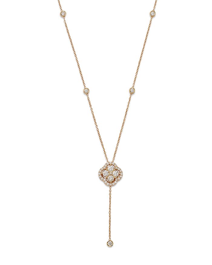 Bloomingdale's Diamond Clover Lariat Necklace in 14K Yellow Gold, 1.0 ...