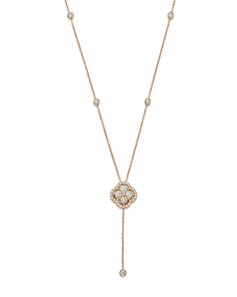 Bloomingdale's Diamond Clover Lariat Necklace In 14k Yellow Gold, 1.0 Ct. T. W. - Exclusive In White/gold