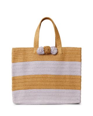 Selling btb Los Angeles Mini Pom Pom Rattan Tote