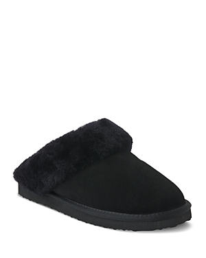 Shop Whistles Women's Emilia Shearling Cuff Slippers In Black
