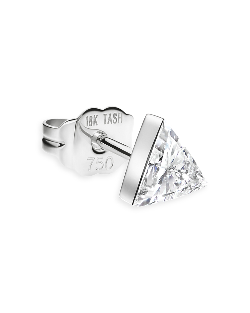 Maria Tash 18k White Gold & Invisible Set Triangle Diamond Stud Earring, 0.11 Ct. T. W. In White