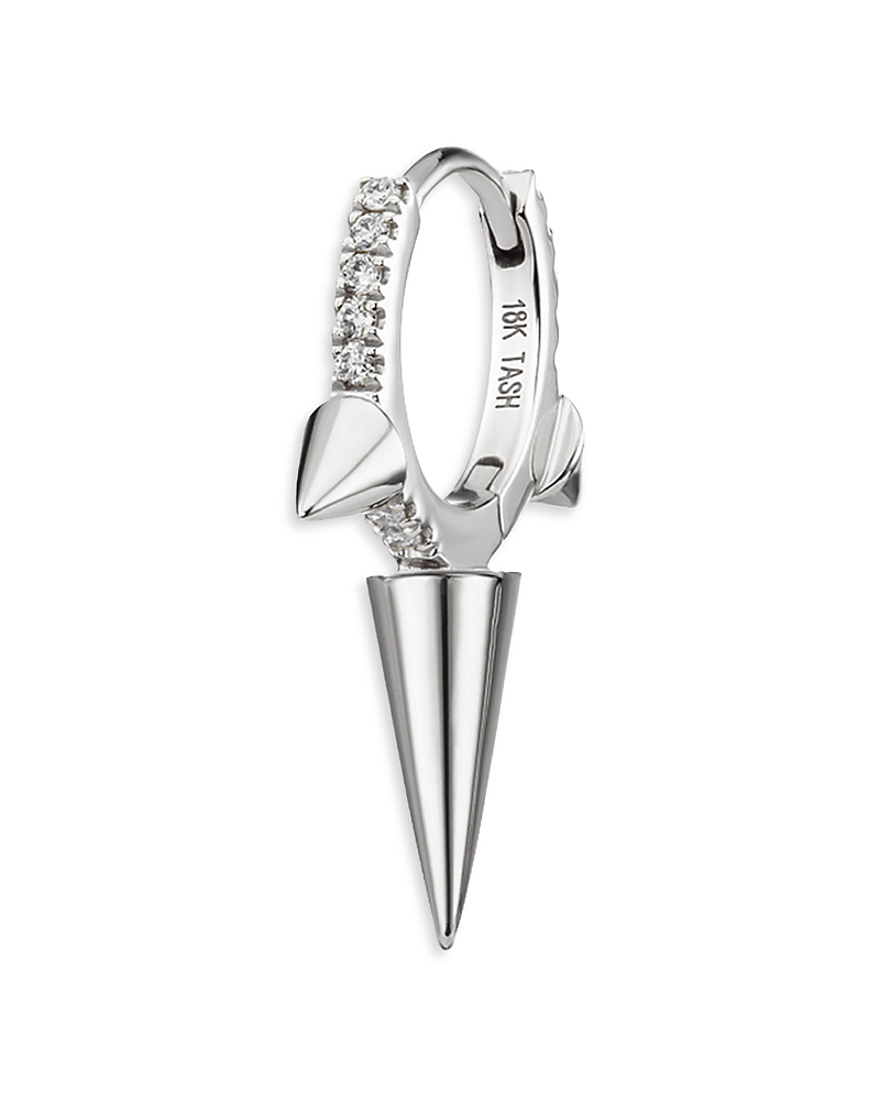 Shop Maria Tash Triple Long Spike Diamond Eternity Clicker Earring, 0.06 Ct. T. W. In White