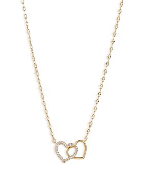 Nadri - Heartbreaker Cubic Zirconia Double Heart Pendant Necklace, 16-18"