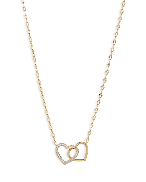 NADRI HEARTBREAKER CUBIC ZIRCONIA DOUBLE HEART PENDANT NECKLACE, 16-18