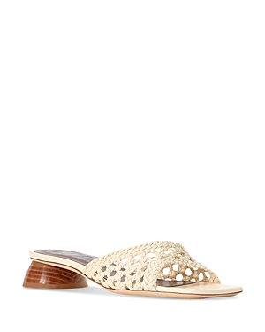 Staud Simone Braided Leather Sandals In Cream
