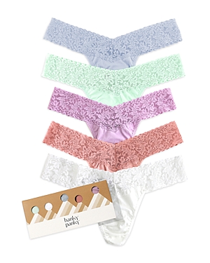 Hanky Panky Holiday Cotton Low Rise Thongs, Pack of 5