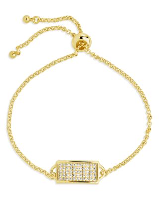 Sterling Forever - Jayne Cubic Zirconia Pav&eacute; Cluster Bolo Bracelet