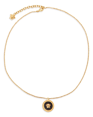 Versace Necklace With Medusa Head Medallion In Black-gold