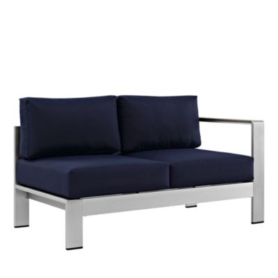 Shore Right-Arm Corner Sectional Outdoor Patio Aluminum Loveseat