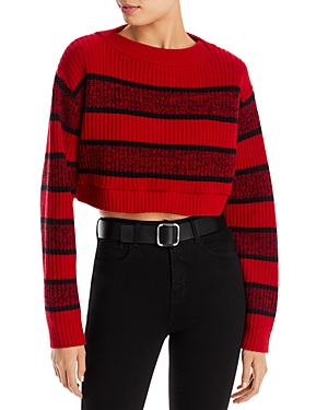 RE/DONE RE/DONE STRIPED CROPPED BOATNECK SWEATER