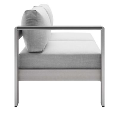  Shore Sunbrella Fabric Aluminum Outdoor Patio Left-Arm Loveseat