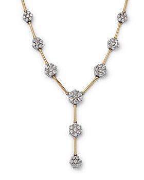Bloomingdale's - Diamond Flower Cluster Lariat Necklace in 14K Yellow & White Gold, 3.25 ct. t.w. - 100% Exclusive
