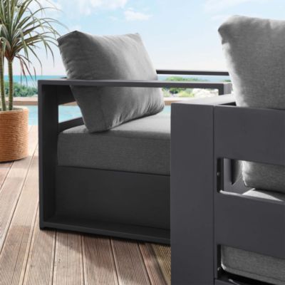  Tahoe Outdoor Patio Powder-Coated Aluminum Armchair, Set of 2