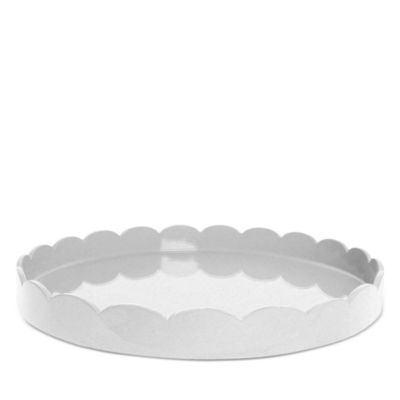 Large Lacquer Scalloped Tray, 16" Round