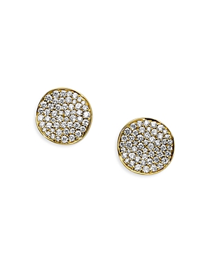 Ippolita 18K Yellow Gold Stardust Diamond Pave Flower Disc Stud Earrings
