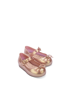 Shop Mini Melissa Girls' Sweet Love Flats - Toddler In Pink Glitter