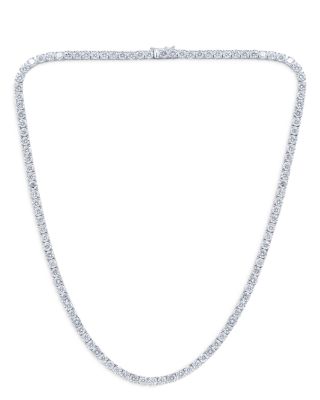 Bloomingdale's Fine Collection - Bloomingdale's Certified Diamond Tennis Necklace in 14K White Gold, 20.0 ct. t.w. - Exclusive