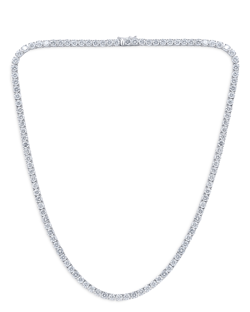 Bloomingdale's Fine Collection Certified Diamond Tennis Necklace in 14K White Gold, 20.0 tcw