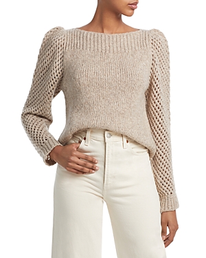 Loveshackfancy Rosie Wool Boat Neck Sweater In Oatmeal