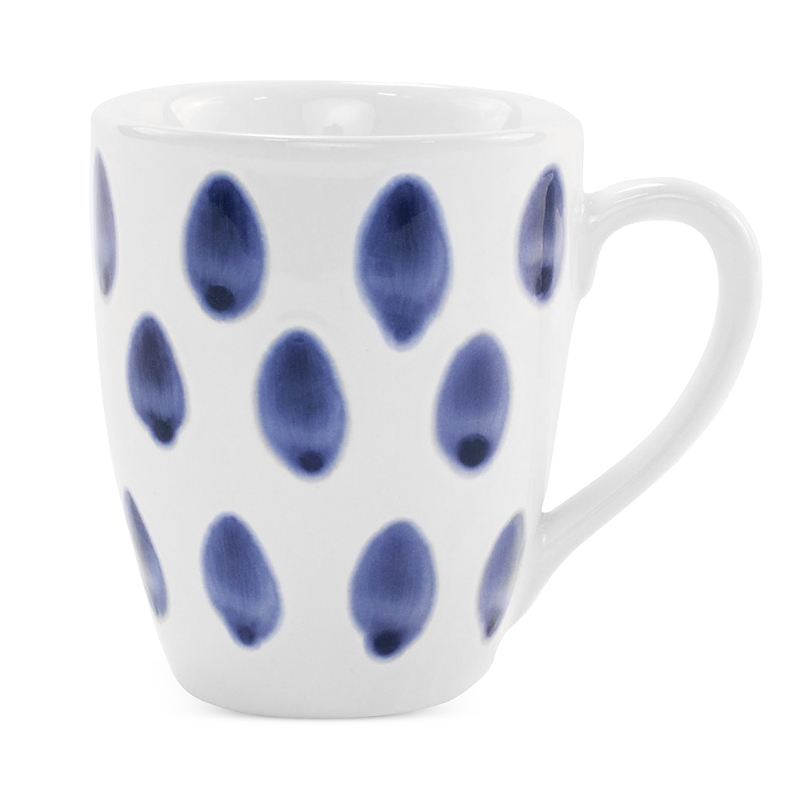 Vietri Viva Santorini Ceramic Polka Dot Mug In Blue