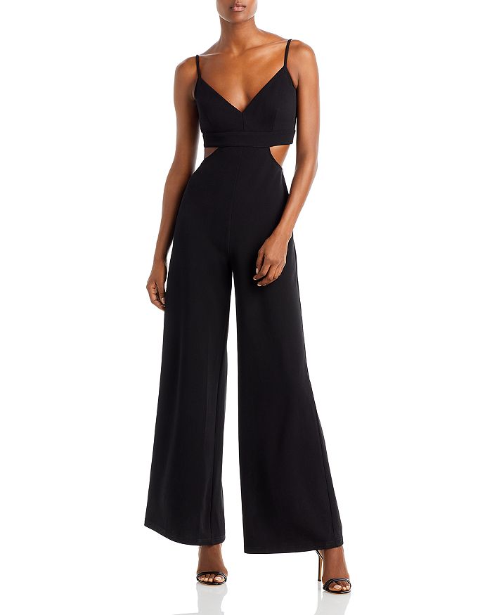 AQUA Cutout Wide Leg Jumpsuit 100 Exclusive Bloomingdale s
