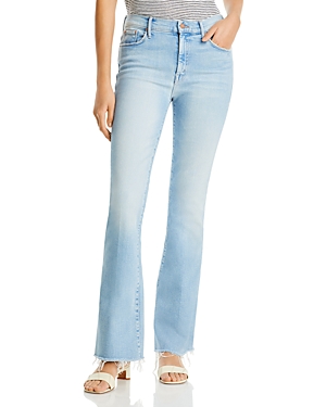 MOTHER THE WEEKENDER MID RISE FLARE FRAYED JEANS IN CALIFORNIA