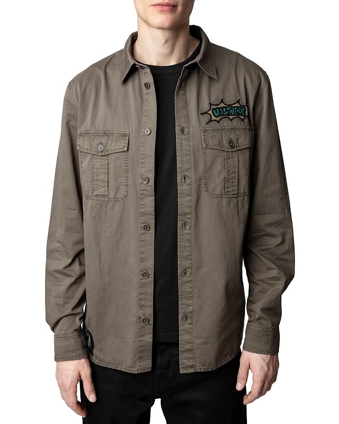 Zadig & Voltaire Stan Cotton Logo Patch Shirt Bloomingdale's