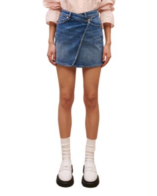 Maje Japine Crossover Waist Denim Skirt | Bloomingdale's