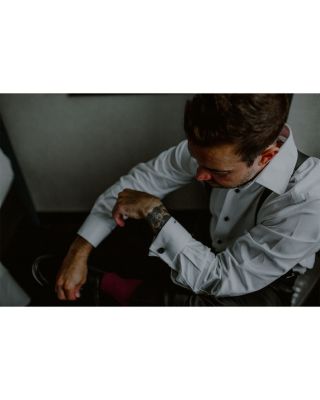 Carved Rose Sterling Silver & Black Onyx Stud & Cufflink Set