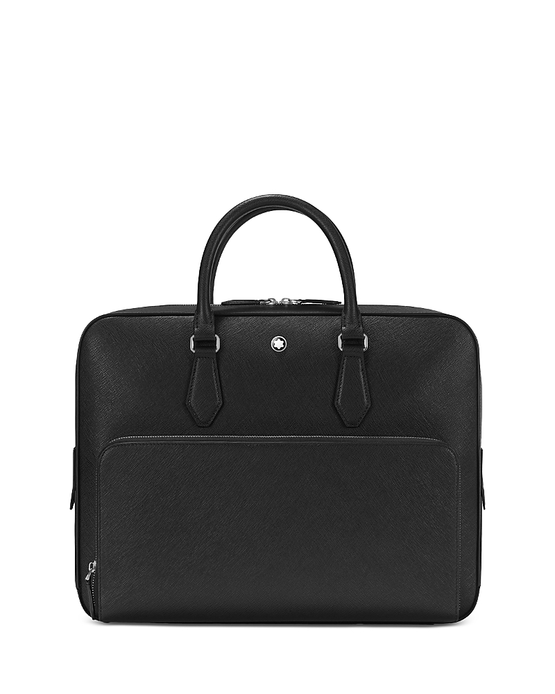Montblanc Sartorial Medium Leather Briefcase Document Case In Black