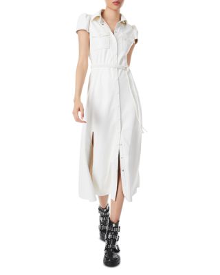 Alice and Olivia Miranda Faux Leather Midi Shirt Dress | Bloomingdale's  Women
