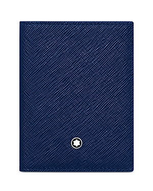 Montblanc Sartorial Leather Card Holder In Blue