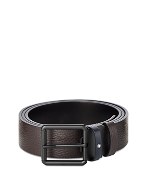 Shop Montblanc Men's Reversible Leather Belt In Black/brown