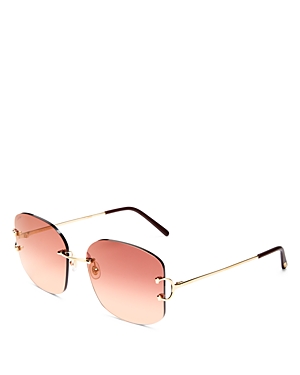 Photos - Sunglasses Cartier Signature C Rimless Square , 60mm CT0037RS002 