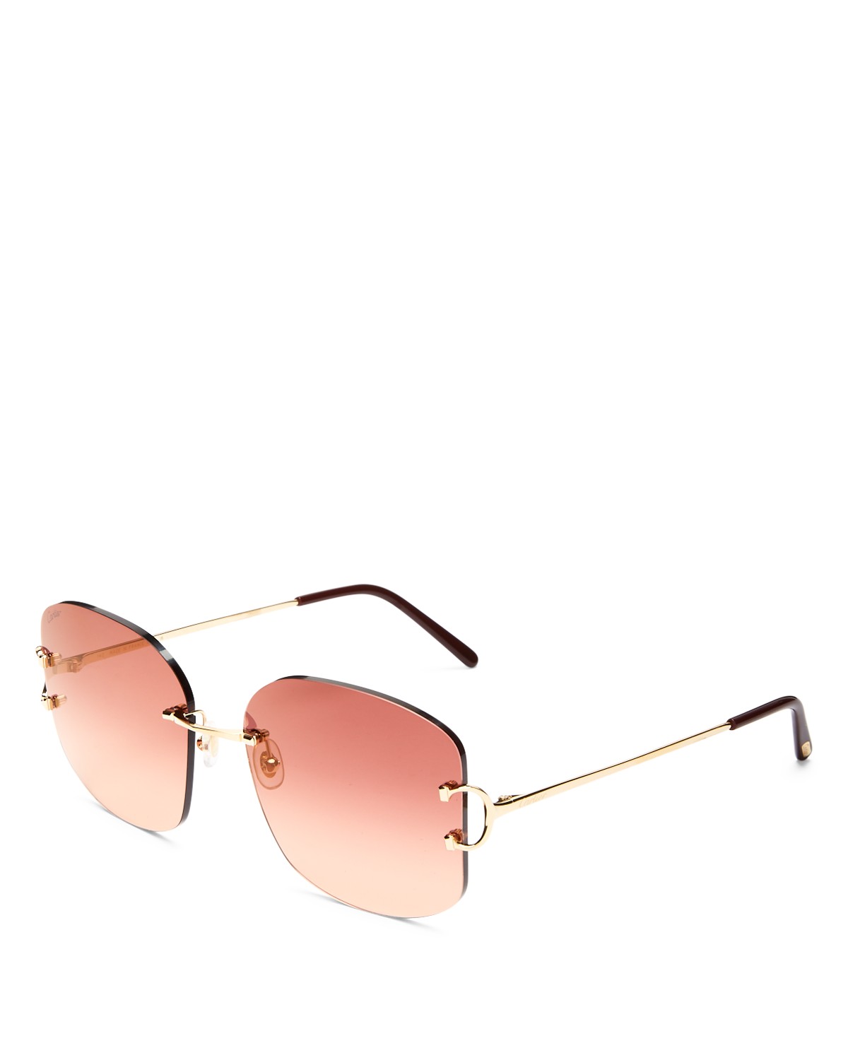Cartier Signature C Rimless Square Sunglasses, 60mm in Red Gradient