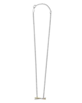 18K Gold & Sterling Silver Caviar Lux Diamond Pendant Necklace, 16"-18"