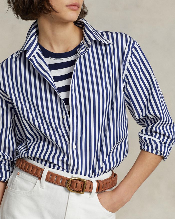 Striped Long Sleeve Cotton Shirt