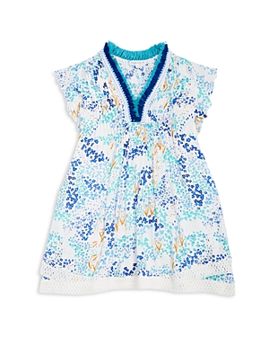 Poupette St Barth Girls' Sasha Floral Print Mini Dress - Little Kid, Big Kid In Blue Multi
